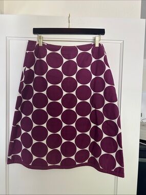 Boden Purple Polka Dot A-Line Skirt